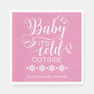Baby ist es kalte äußere Babyparty-Serviette Serviette