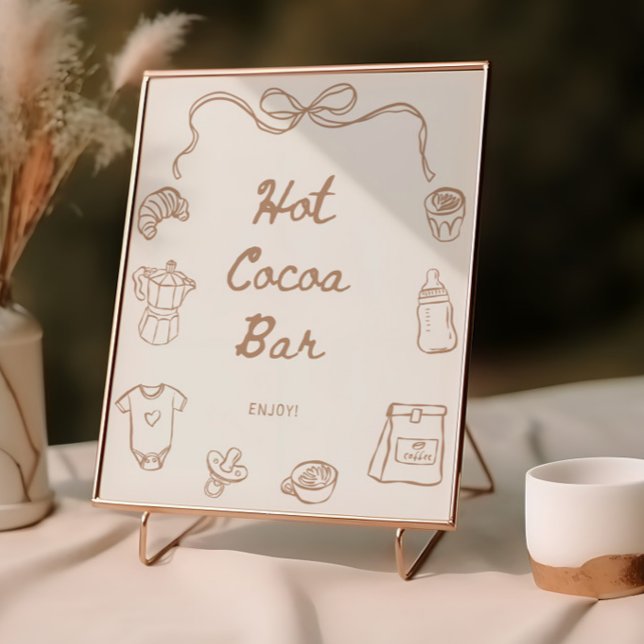 Baby ist im Anmarsch Handgezeichnetes Heiße-Schoko Poster (Von Creator hochgeladen)