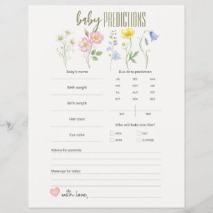 Baby ist in Blüte, Einzelne Blumen Baby Vorhersage Flyer