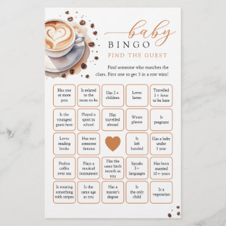 Baby ist Kaffee Brechen Finden Sie den Gast Bingo 