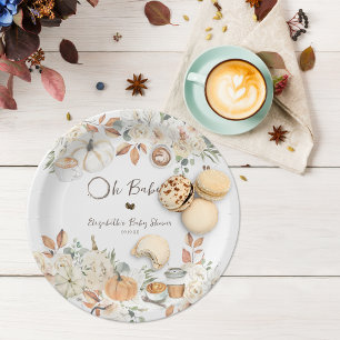 Baby ist unterwegs Herbst-Kaffee-Baby-Shower Pappteller