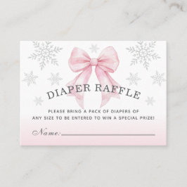 Baby It’s Cold Outside Pink Bow Diaper Raffle Visitenkarte