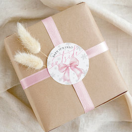Baby It’s Cold Outside Pink Bow Winter Baby Runder Aufkleber