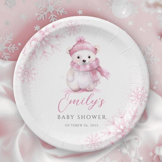 Baby It’s Cold Outside Pink Paper Plates Pappteller (Von Creator hochgeladen)