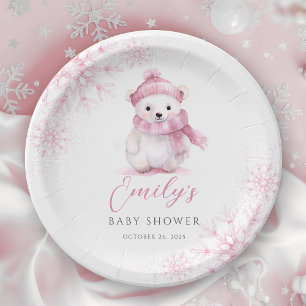Baby It’s Cold Outside Rosa Papierplatten Pappteller
