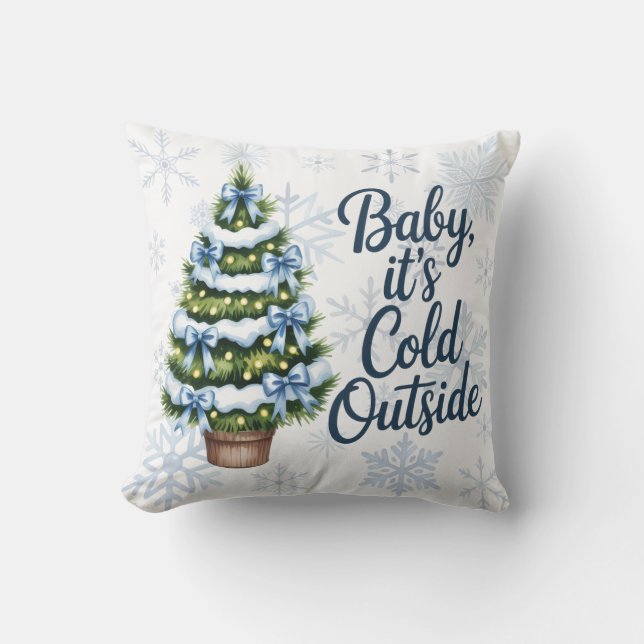 Baby, It’s Cold Outside Winter Boy Baby Shower Kissen (Vorderseite)