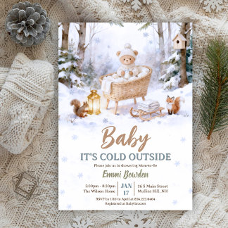 Baby It’s Cold Outside Winter Woodland Baby Shower Einladung