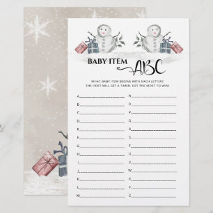 Baby Item ABC Snowman Baby Dusche