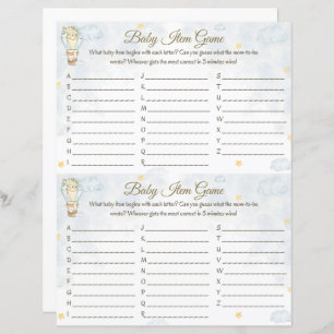 Baby Item Game - Hot Air Balloon Design