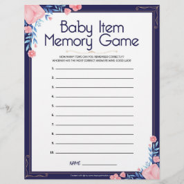 Baby-Item-Memory-Spiel [Blumenrahmen] Briefbogen