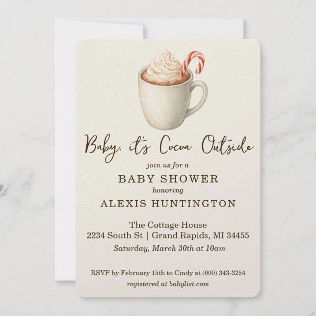 Baby, it's Cocoa Outside Baby Shower Invitation Einladung (Vorderseite)