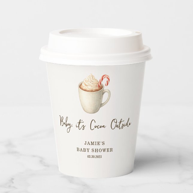 Baby, It's Cocoa Outside Baby Shower Paper Cups Pappbecher (Vorderseite)