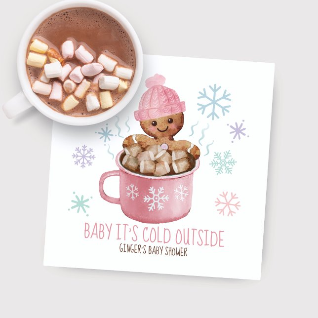 Baby It's Cold Cookies & Cocoa Girl Baby Shower Serviette (Von Creator hochgeladen)