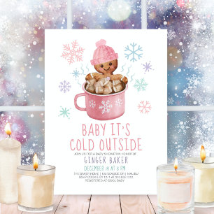 Baby It's Cold Cookies & Cocoa Mädchen-Baby-Party Einladung