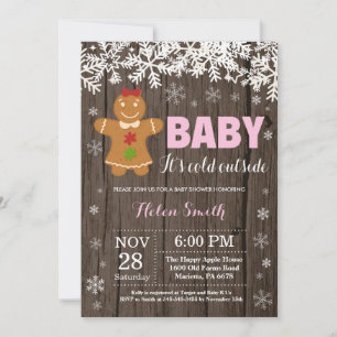 Baby its Cold Outdoor Gingerbread Man Baby Shower Einladung