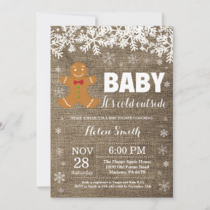 Baby its Cold Outdoor Gingerbread Man Baby Shower Einladung