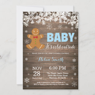 Baby its Cold Outdoor Gingerbread Man Baby Shower Einladung
