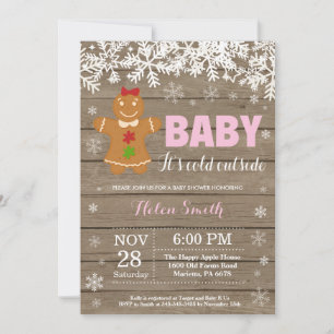 Baby its Cold Outdoor Gingerbread Man Baby Shower Einladung