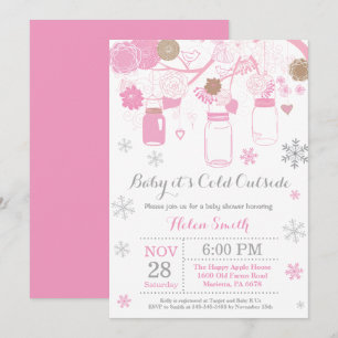 Baby its Cold Outdoor Mason Jar Baby Shower Einladung