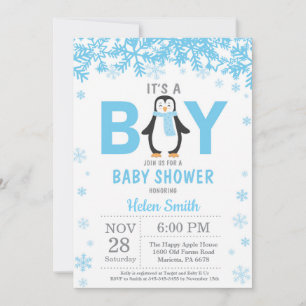 Baby its Cold Outdoor Pinguin Boy Baby Shower Einladung