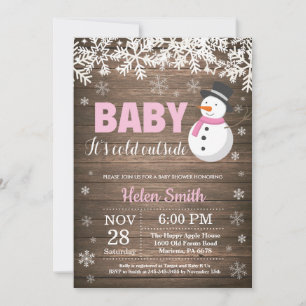 Baby its Cold Outdoor Snowman Girl Baby Shower Einladung
