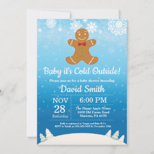Baby its Cold Outdoor Winter Boy Baby Shower Einladung