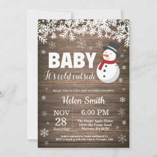 Baby its Cold Outdoor Winter Snowman Baby Shower Einladung