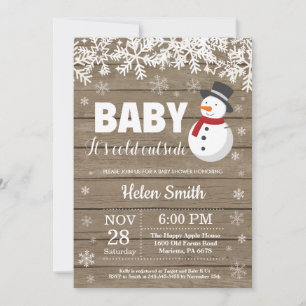 Baby its Cold Outdoor Winter Snowman Baby Shower Einladung