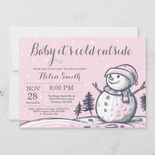 Baby its Cold Outdoor Winter Snowman Baby Shower Einladung