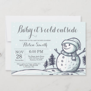 Baby its Cold Outdoor Winter Snowman Baby Shower Einladung