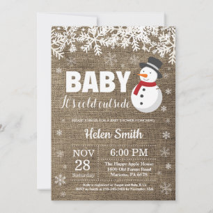 Baby its Cold Outdoor Winter Snowman Baby Shower Einladung