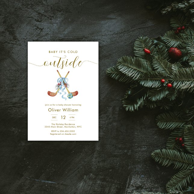 Baby It's Cold Outside All Star Hockey Baby Shower Einladung (Baby It's Cold Outside All Star Hockey Baby Shower Invitation)