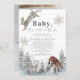 Baby It's Cold Outside Animals Baby Shower by Mail Einladung