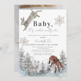 Baby It's Cold Outside Animals Virtual Baby Dusche Einladung