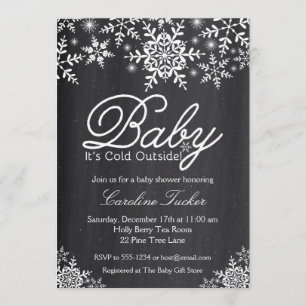 Baby It's Cold Outside Baby Dusche auf Chalkboard Einladung