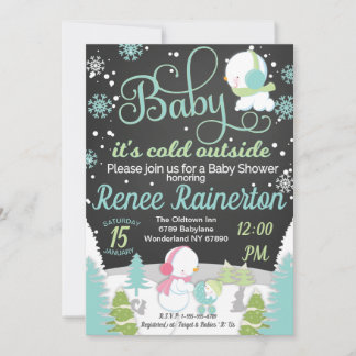 Baby It's Cold Outside Baby Dusche Chalkboard Einladung