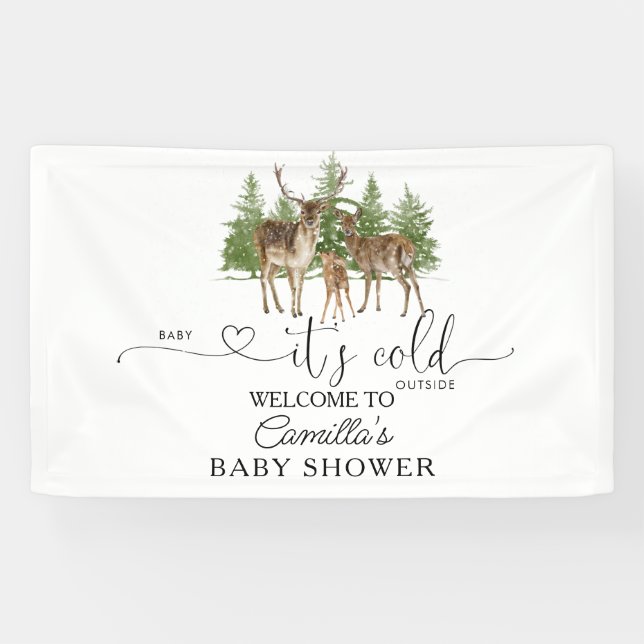 Baby It's Cold Outside Baby Dusche Willkommen Banner (Horizontal)