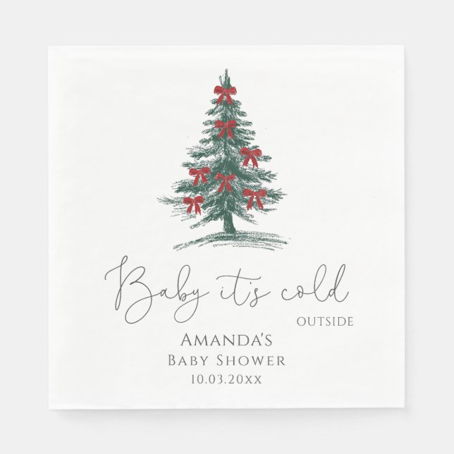 Baby It's Cold Outside Baby-Party Serviette (Vorderseite)
