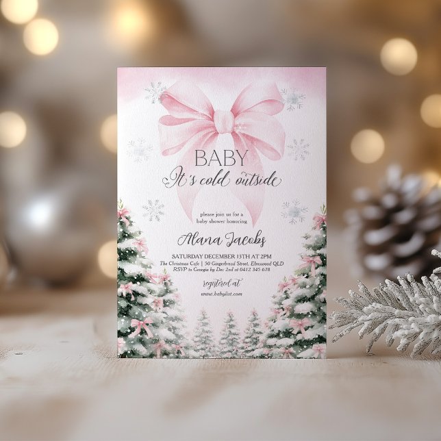 Baby Its Cold Outside Baby Shower Christmas Tree Einladung (Baby its Cold Outside | Christmas tree Baby Shower)
