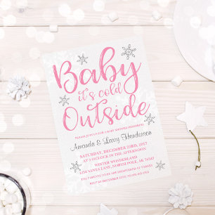 Baby It's Cold Outside Baby Shower Einladung - Ros