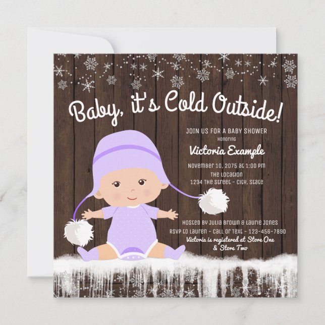 Baby its Cold Outside Baby Shower Einladungen (Vorderseite)
