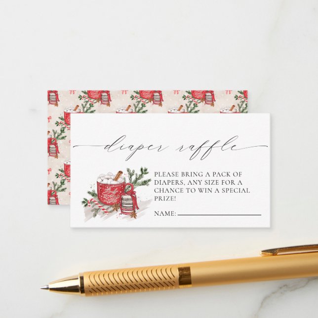 Baby It's Cold Outside Baby Shower Enclosure Card Begleitkarte (Vorderseite/Rückseite Beispiel)