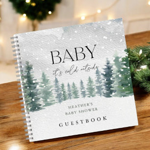 Baby It's Cold Outside Baby Shower Gästebuch Notizbuch