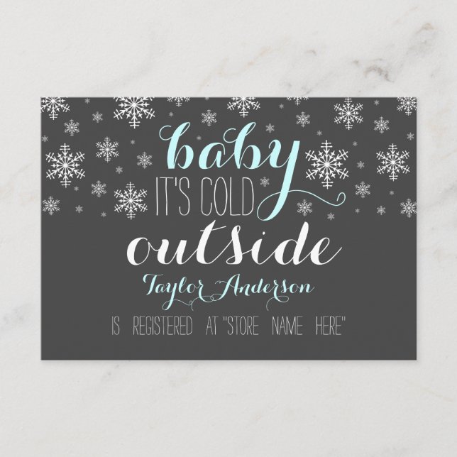 Baby It's Cold Outside Baby Shower Registry Insert (Vorderseite)