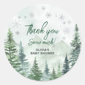 Baby it's Cold Outside Baby Shower Thank you Runder Aufkleber