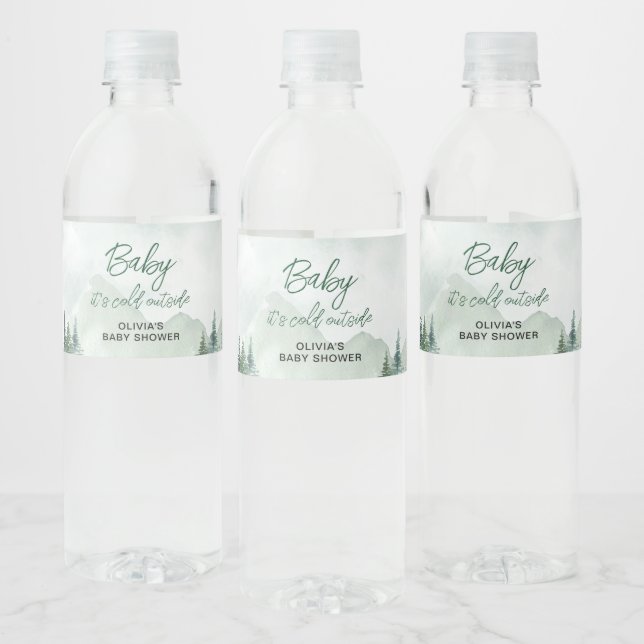 Baby it's Cold Outside Baby Shower Wasserflaschenetikett (Flaschen)