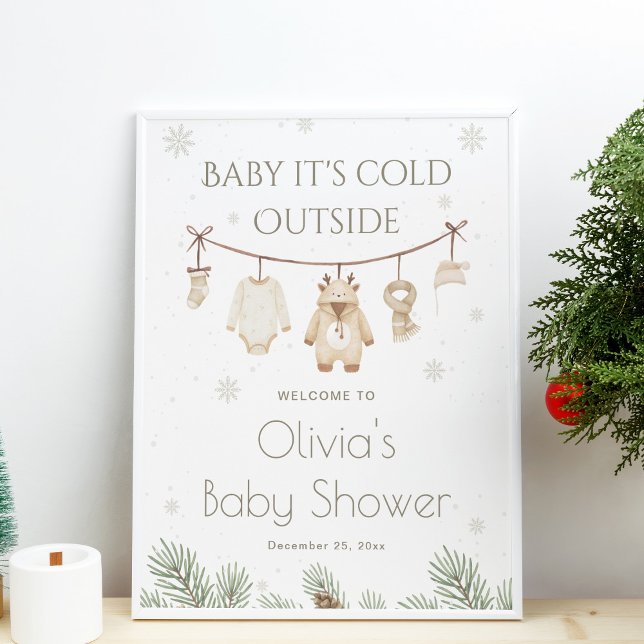 Baby It's Cold Outside Baby Shower Welcome Poster (Von Creator hochgeladen)