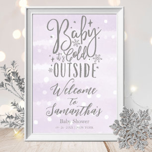 Baby It's Cold Outside Baby Shower Willkommensschi Poster