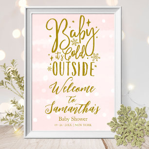 Baby It's Cold Outside Baby Shower Willkommensschi Poster