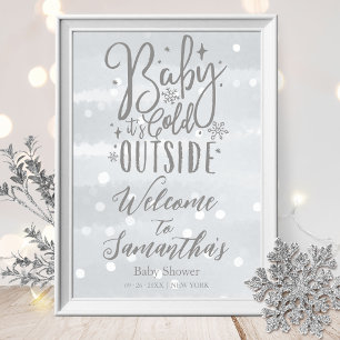 Baby It's Cold Outside Baby Shower Willkommensschi Poster
